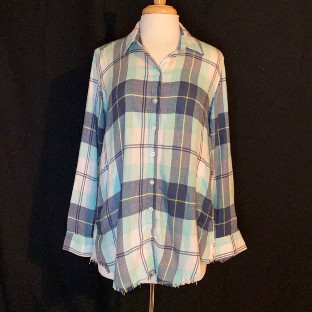 Aerie Mint Plaid/Flannel Button down Shirt